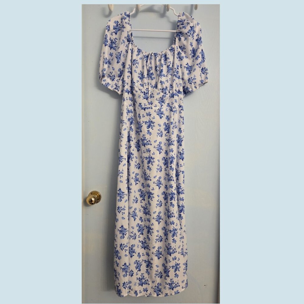 Shein Curve Blue Floral Dress sz 2X - Picture 3 of 3